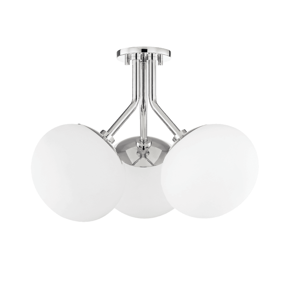 Estee Polished Nickel Semi Flush