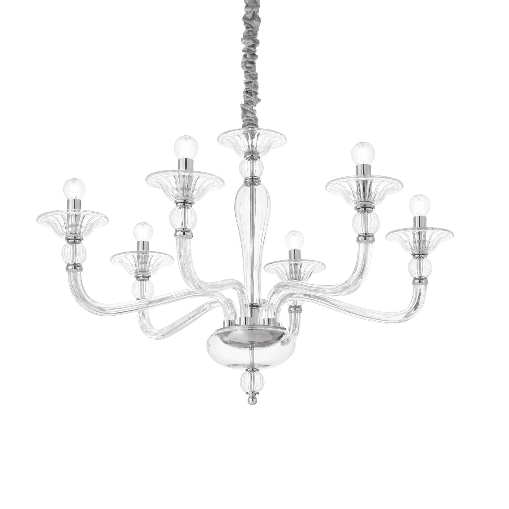 DANIELI Pendant Light with 6 Bulbs Transparent