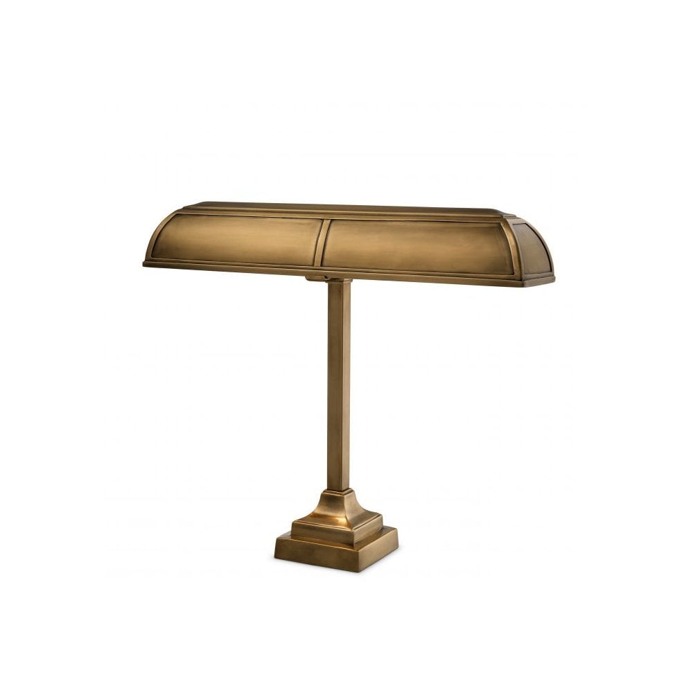 Desk Lamp Banker Trust, Antique Brass Finish