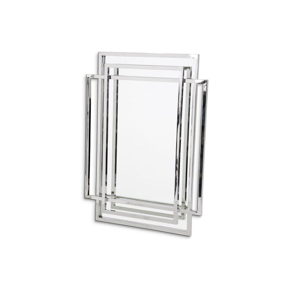 Mirror New Classic, Polished Stainless Steel, Bevelled Mirror Glass