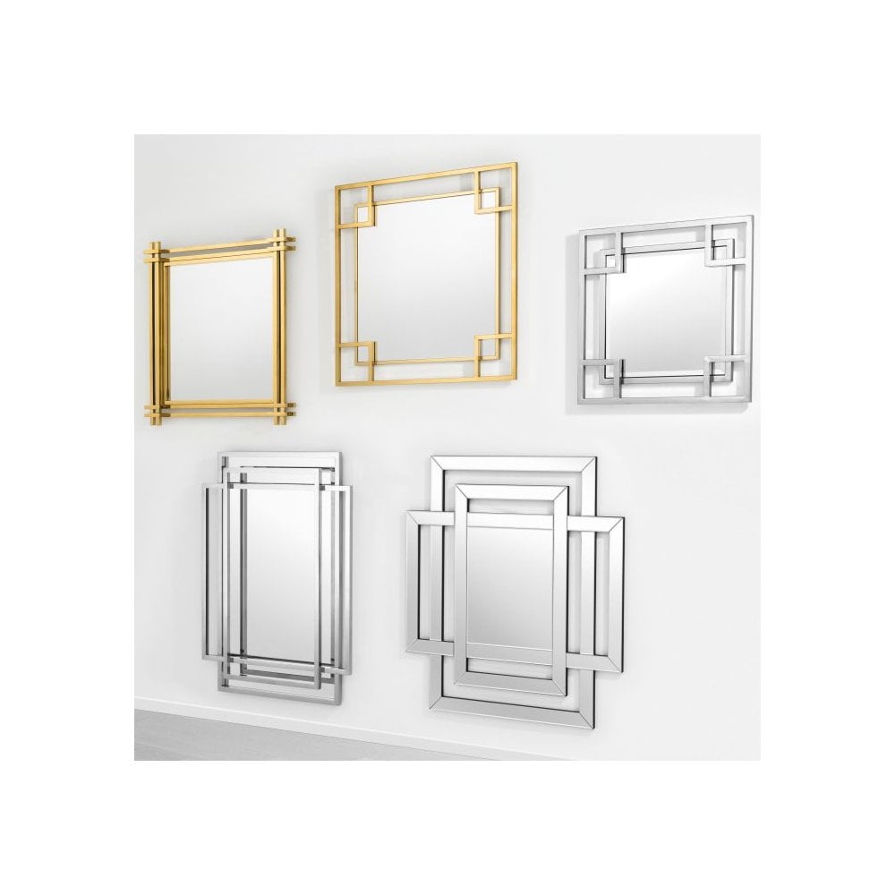 Mirror New Classic, Polished Stainless Steel, Bevelled Mirror Glass