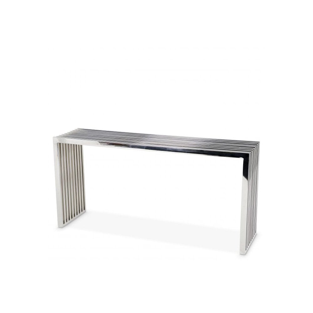 Console Table Carlisle, Polished Stainless Steel