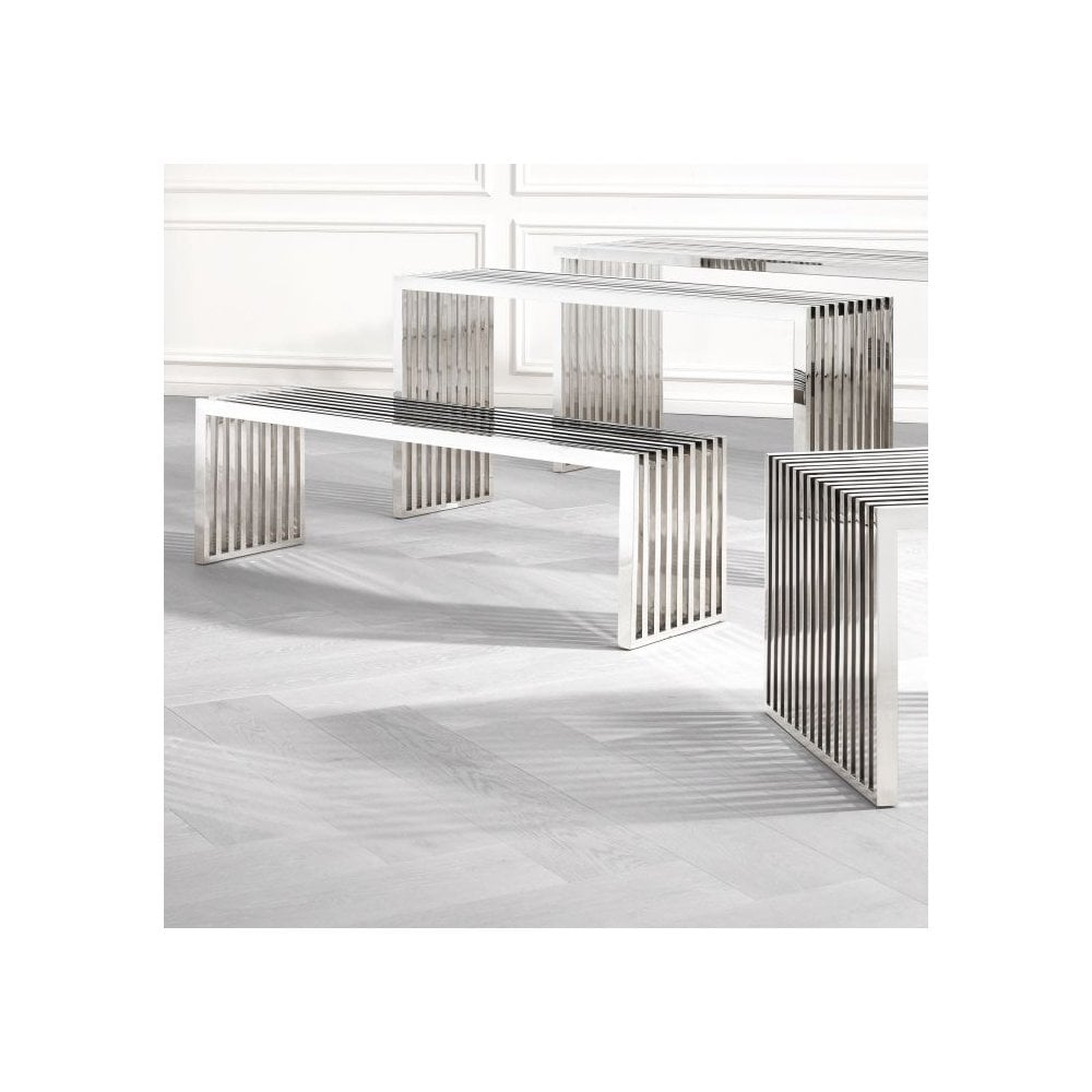 Console Table Carlisle, Polished Stainless Steel