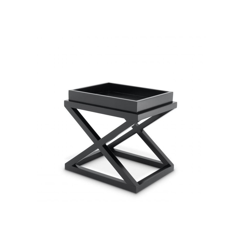 Side Table McArthur, Waxed Black Finish