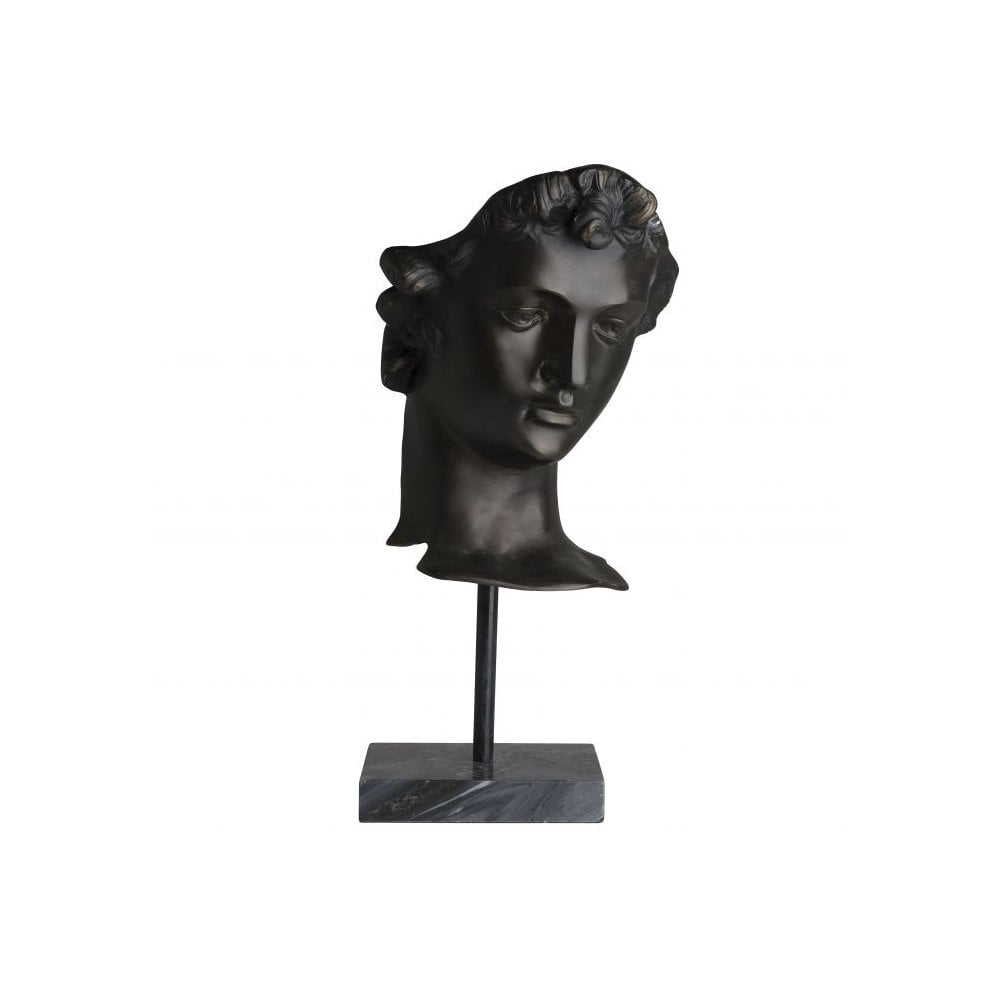 Head David, Antique Bronze Finish, Black Marble Base