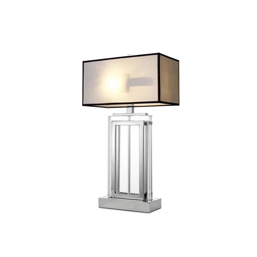 Table Lamp Arlington, Crystal Glass, Nickel Finish