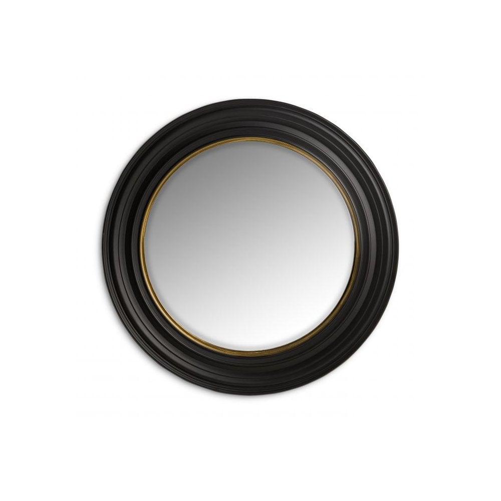 Mirror Cuba L, Black Finish, Gold Finish, Convex Mirror