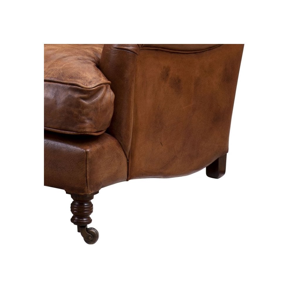 Chair Highbury Estate, Tobacco Leather, Brown Legs