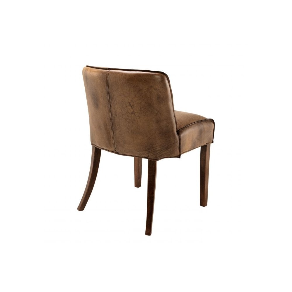 Dining Chair Barnes, Tobacco Leather, Brown Legs