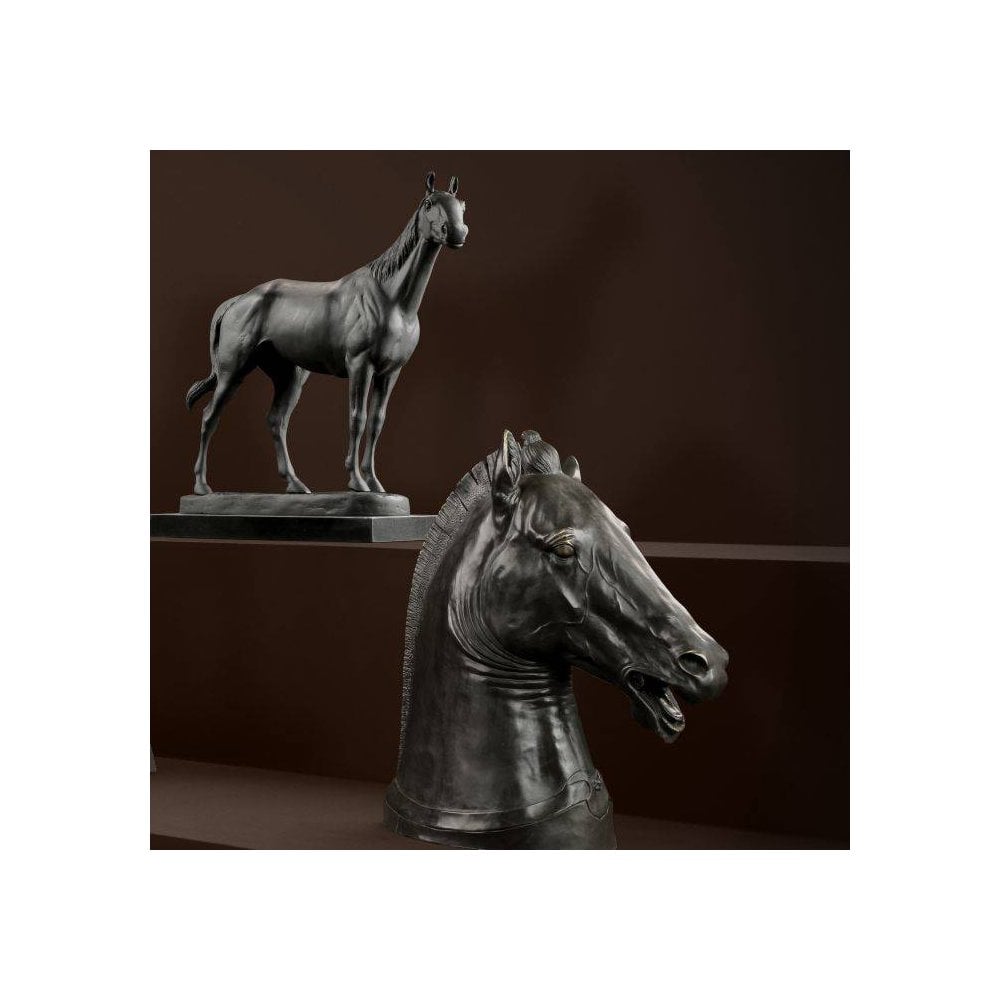 Horse Rodondo, Antique Bronze Finish, Granite Base