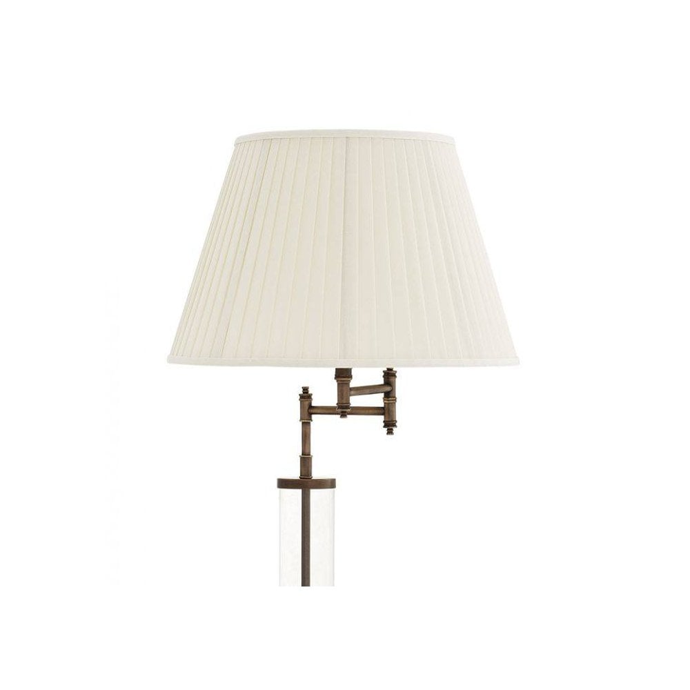 Floor Lamp Beaufort, Brass Finish, Clear Glass, Swing Arm