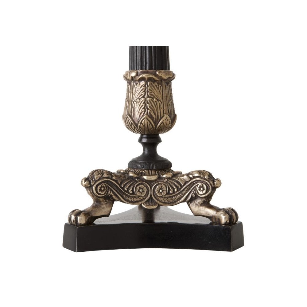 Candle Holder Perignon, Vintage Brass Finish, Black Finish