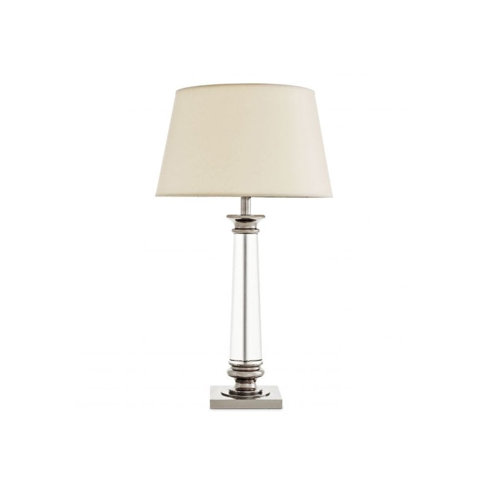 Table Lamp Dylan, Crystal Glass, Nickel Finish