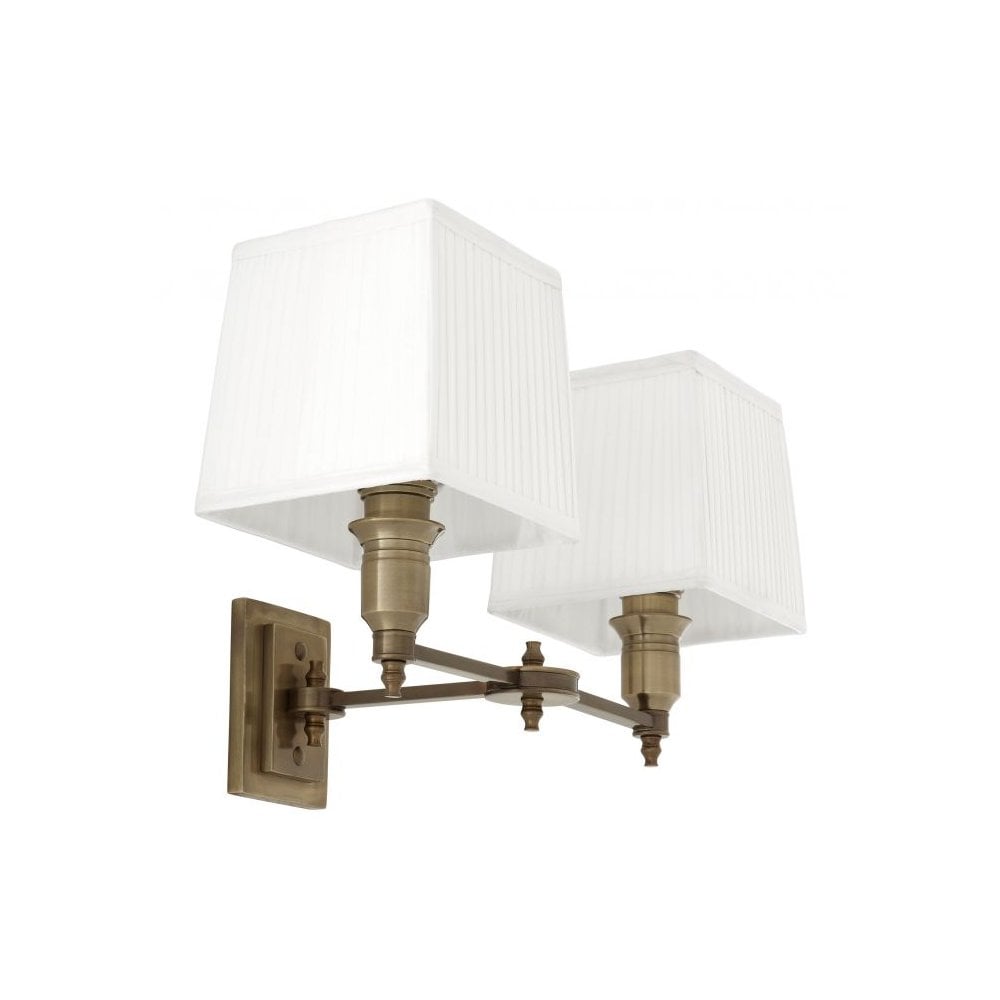 Wall Lamp Lexington Double, Antique Brass Finish