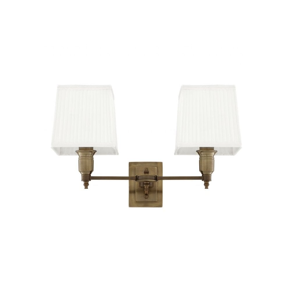 Wall Lamp Lexington Double, Antique Brass Finish