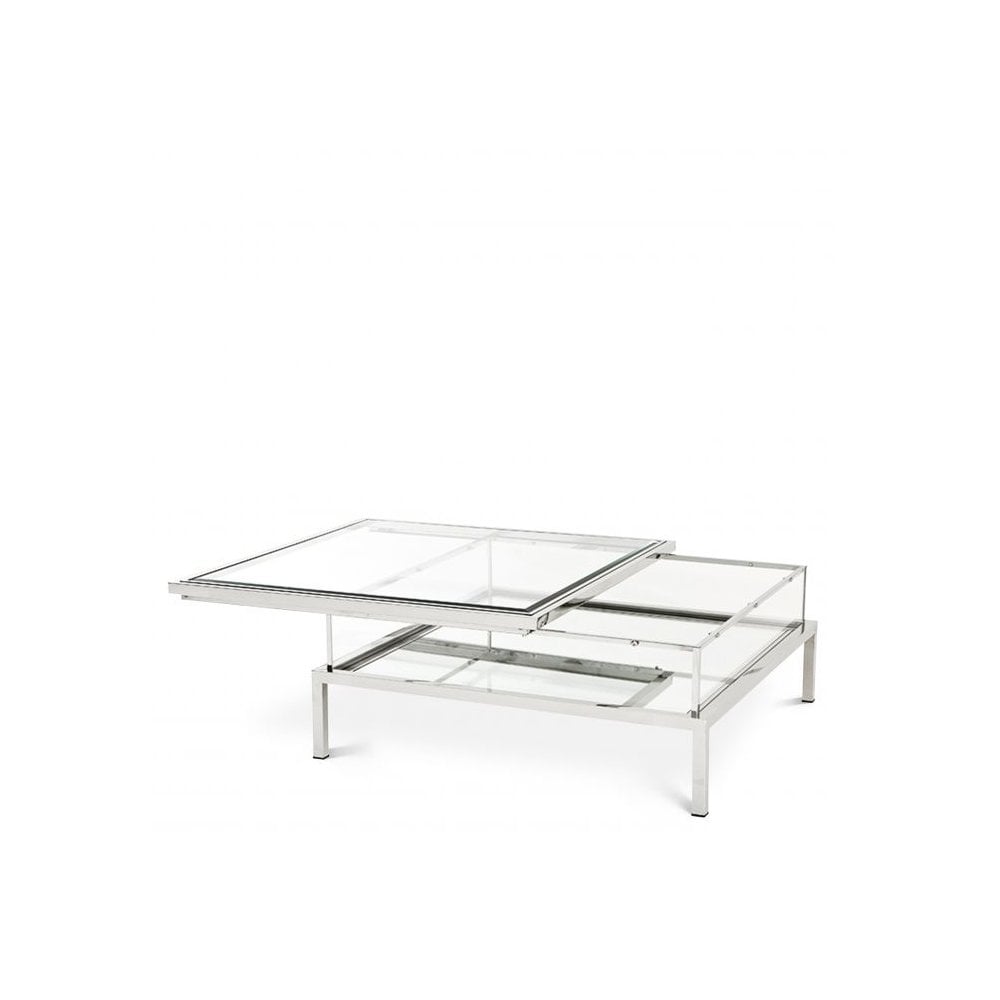 Coffee Table Harvey, Polished Stainless Steel