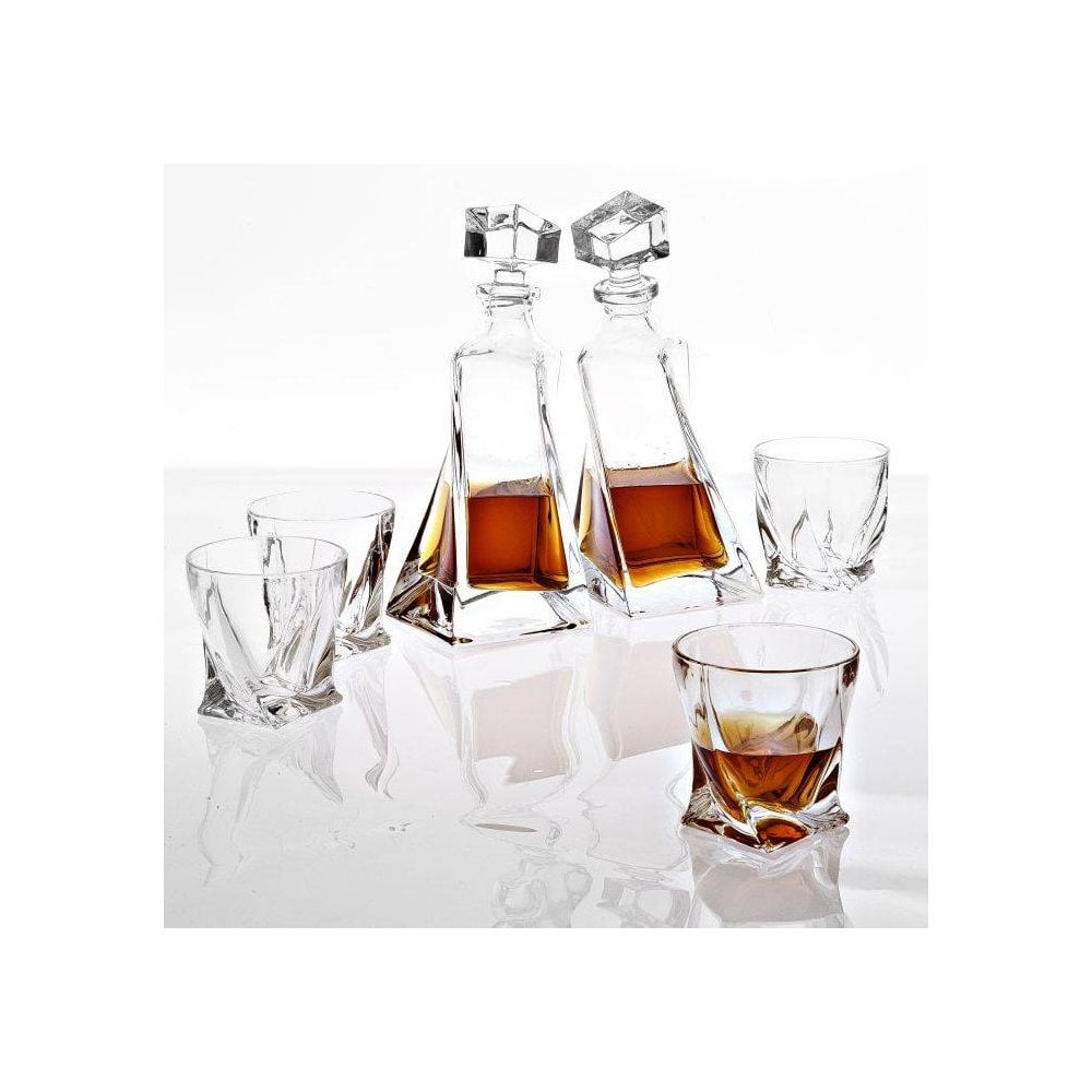 Decanter Sapphire set of 6, Crystal Glass