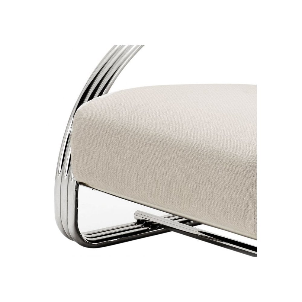 Chair Basque, Polished Stainless Steel, Panama Natural