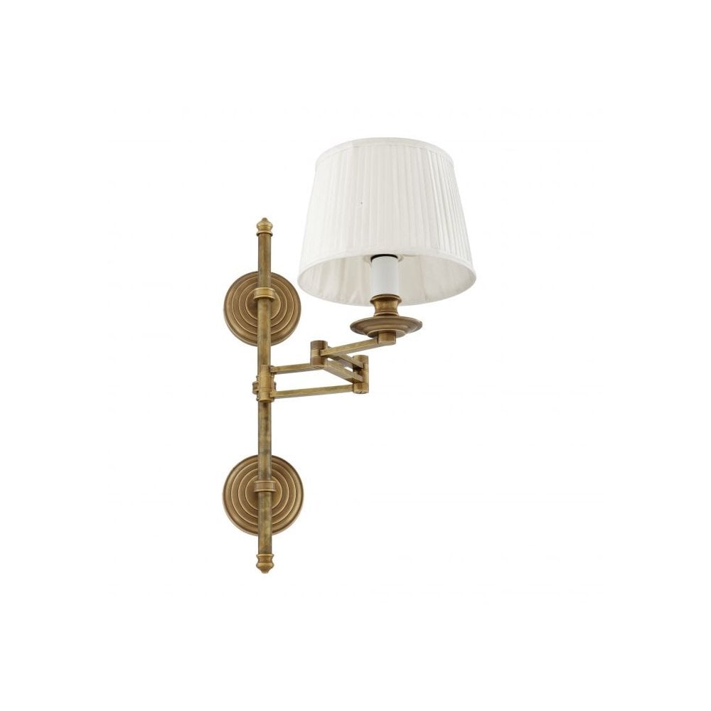 Wall Lamp Favonius, Vintage Brass Finish, Swing Arm