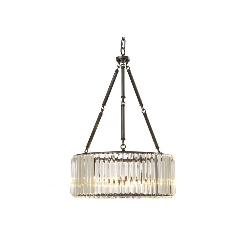 Chandelier Infinity, Gunmetal Finish, Crystal Glass