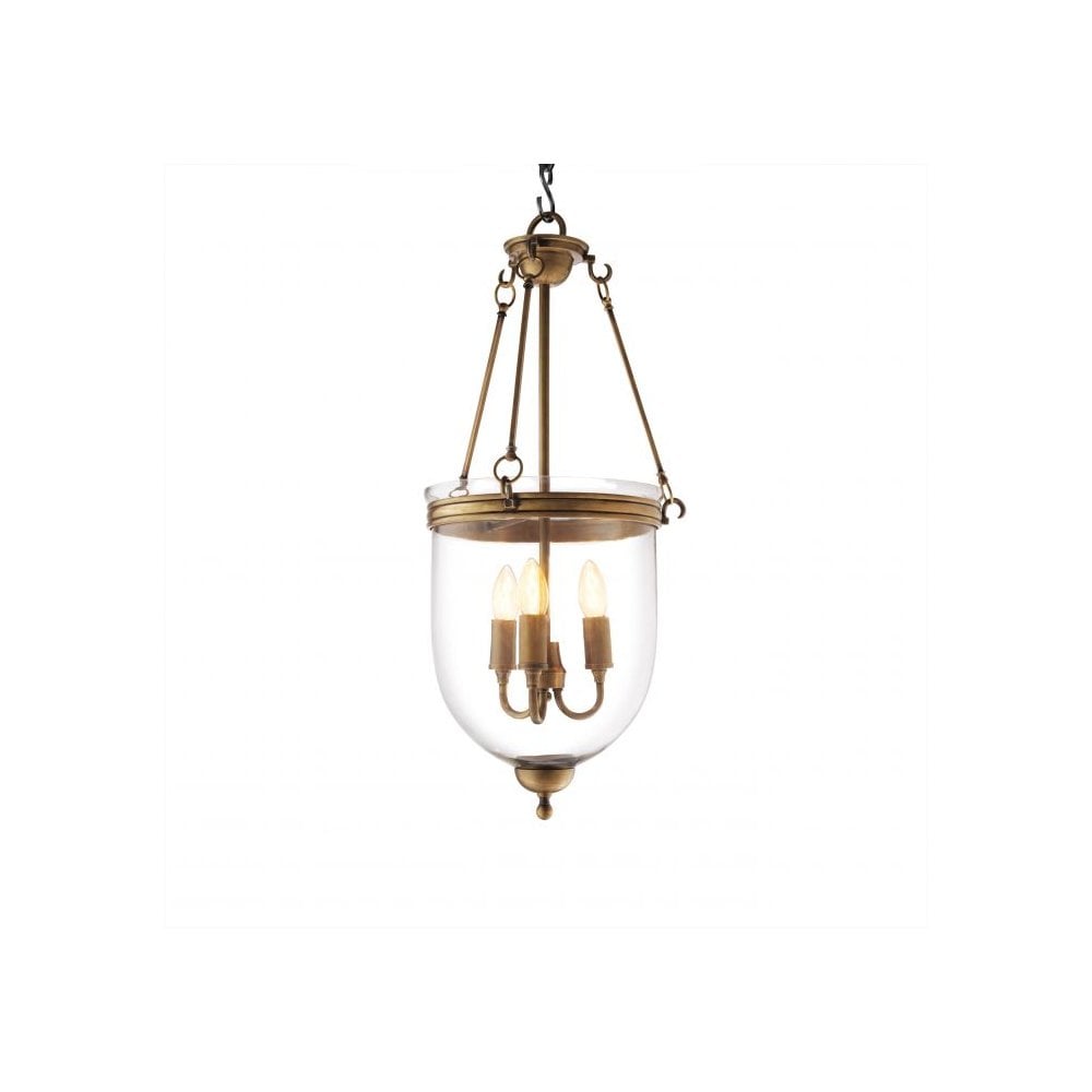 Lantern Cameron S, Vintage Brass Finish, Clear Glass