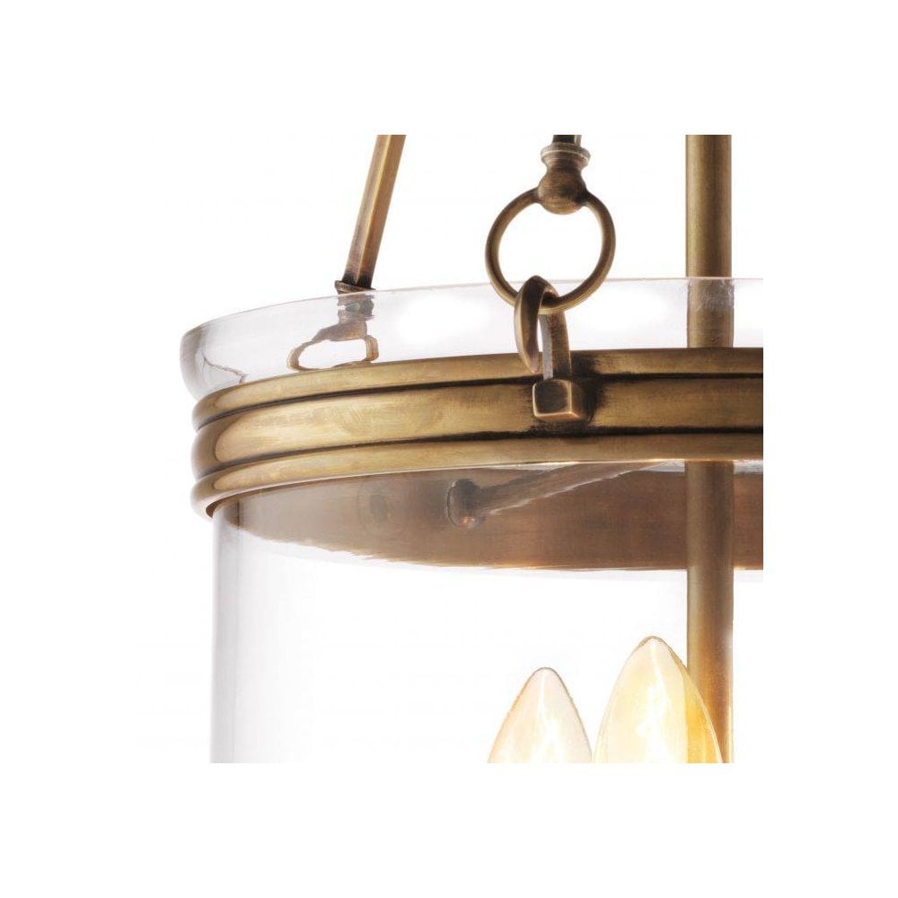 Lantern Cameron S, Vintage Brass Finish, Clear Glass