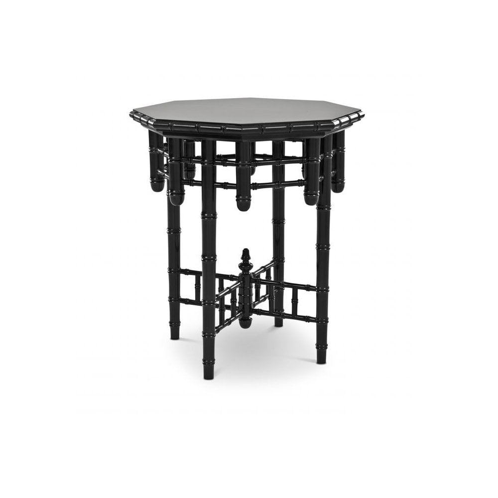 Side Table Octagonal, Piano Black Finish