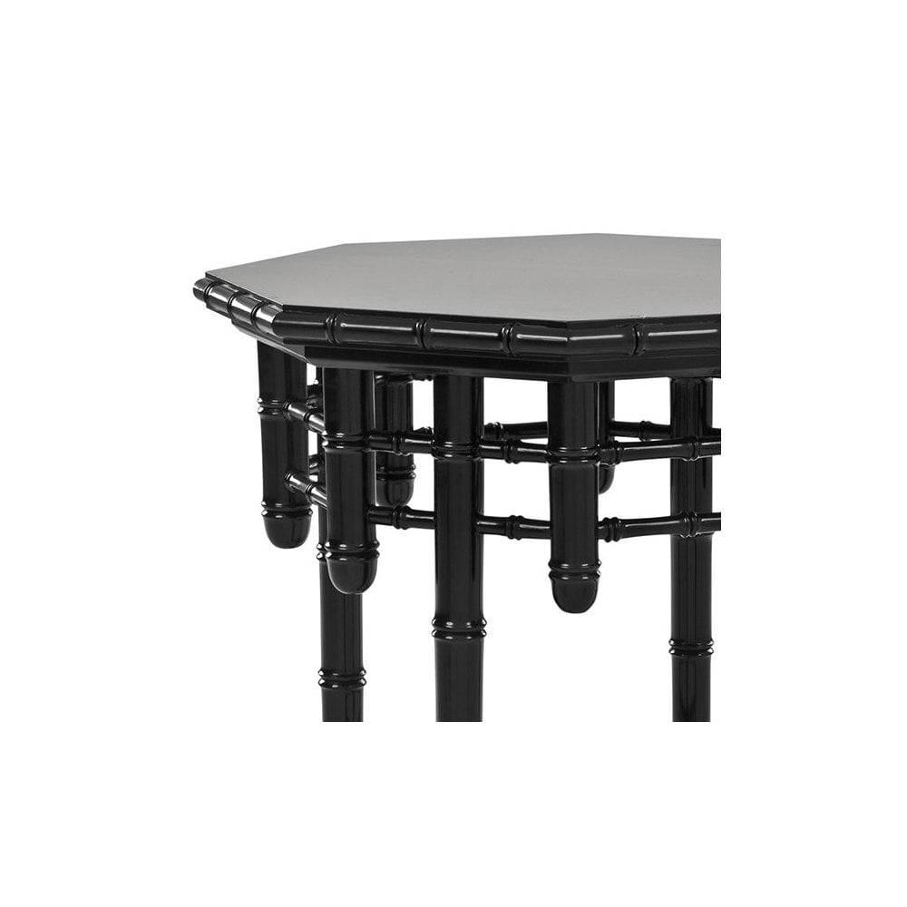 Side Table Octagonal, Piano Black Finish