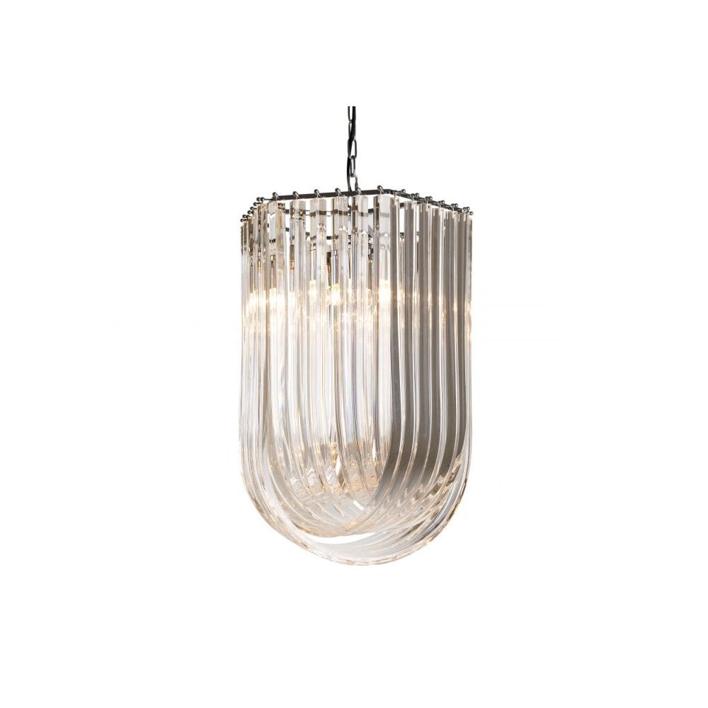 Chandelier Caserta, Clear Acrylic, Nickel Finish