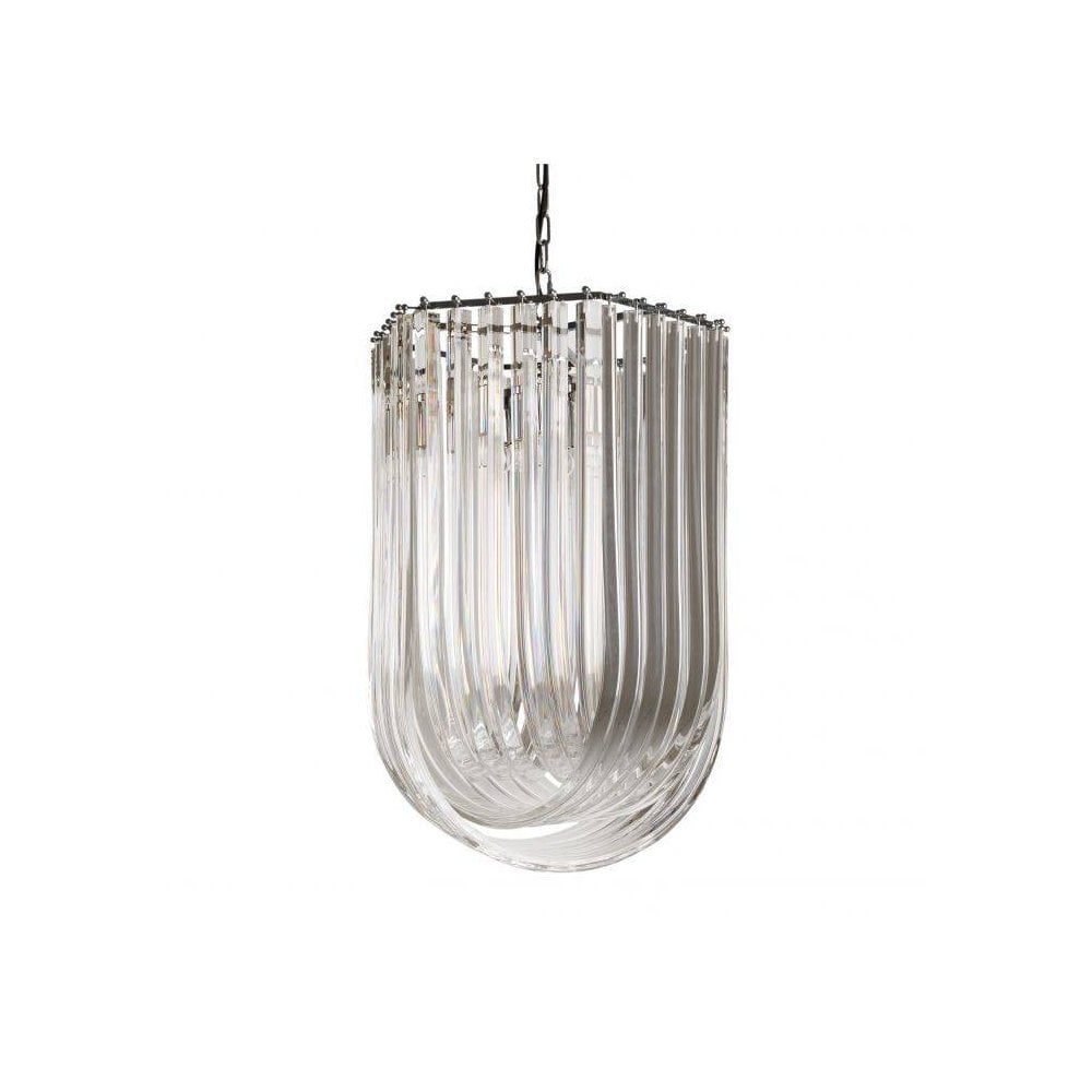 Chandelier Caserta, Clear Acrylic, Nickel Finish