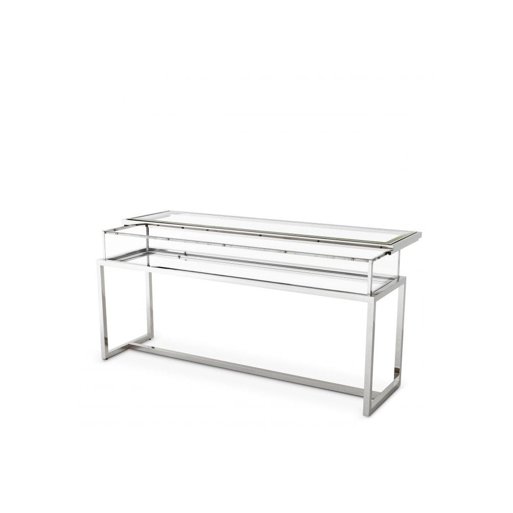 Console Table Harvey, Polished Stainless Steel