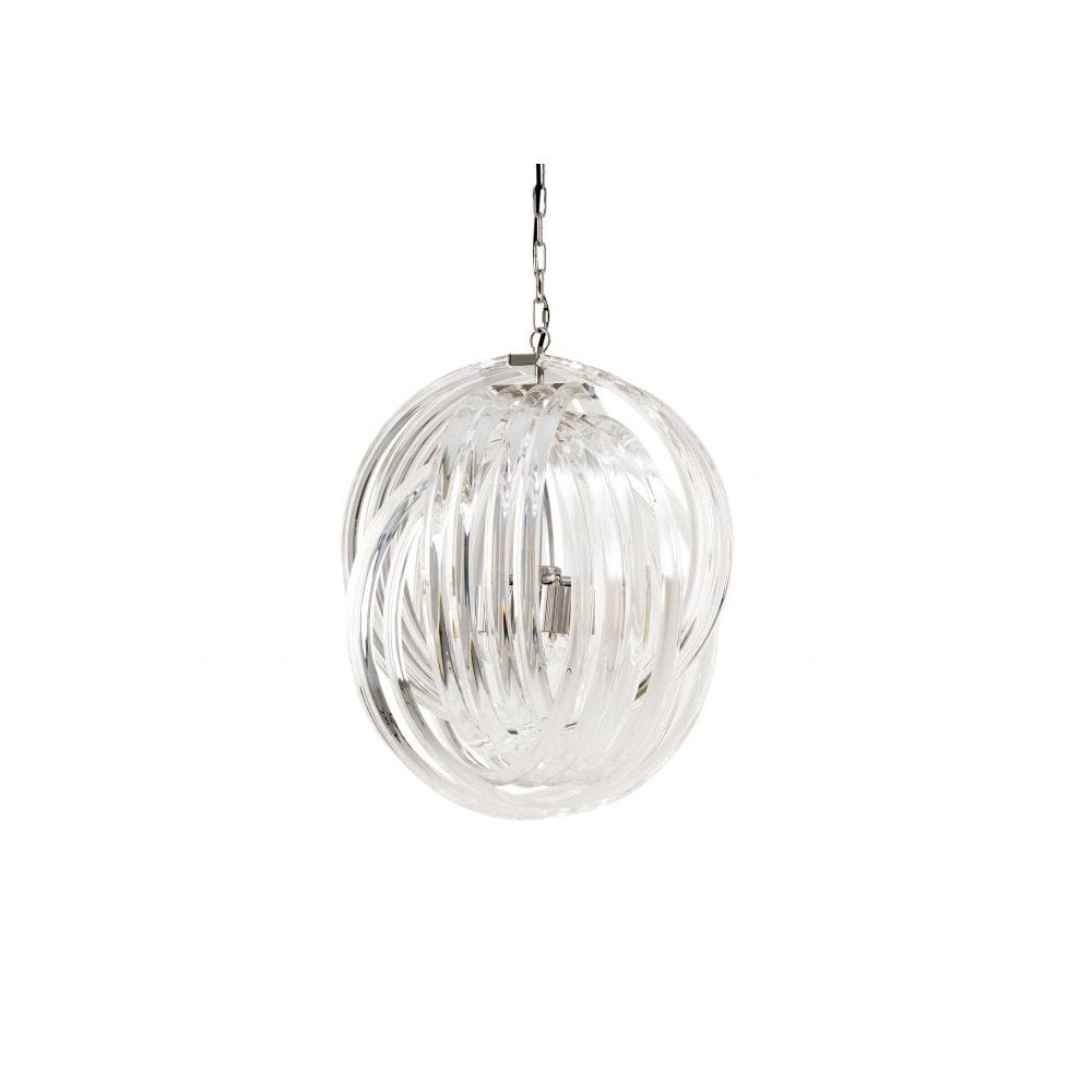 Chandelier Marco Polo M, Clear Acrylic, Nickel Finish