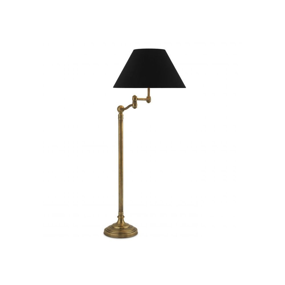 Floor Lamp Regis, Vintage Brass Finish, Swing Arm