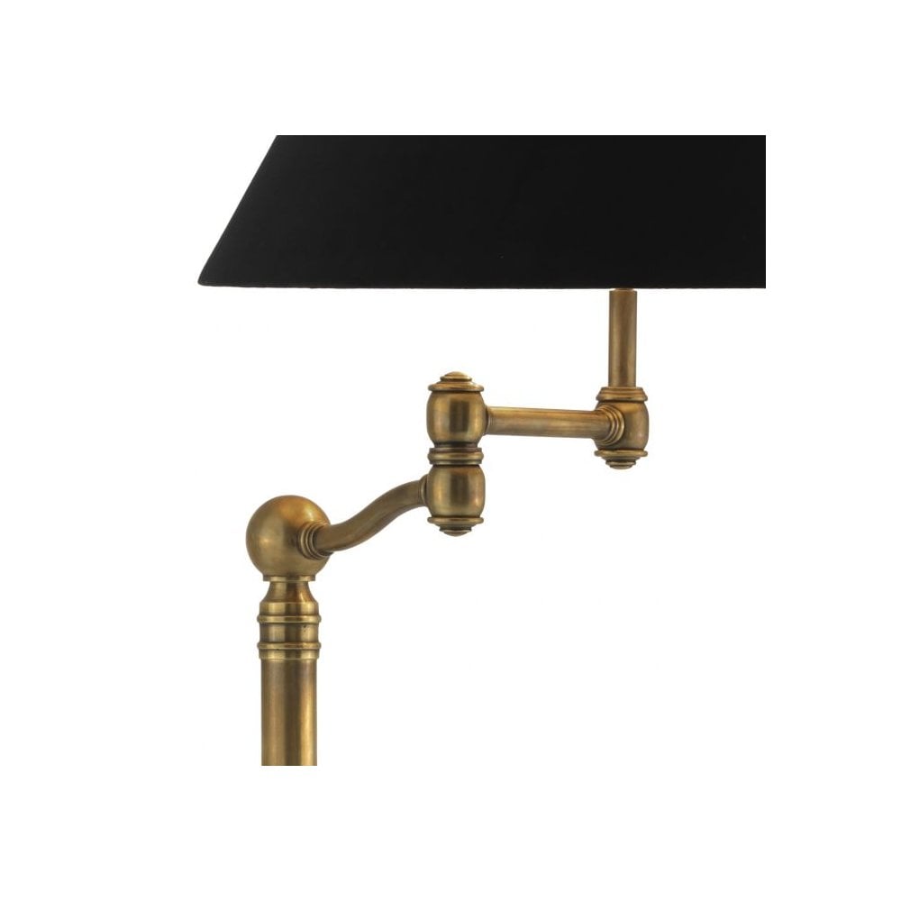 Floor Lamp Regis, Vintage Brass Finish, Swing Arm