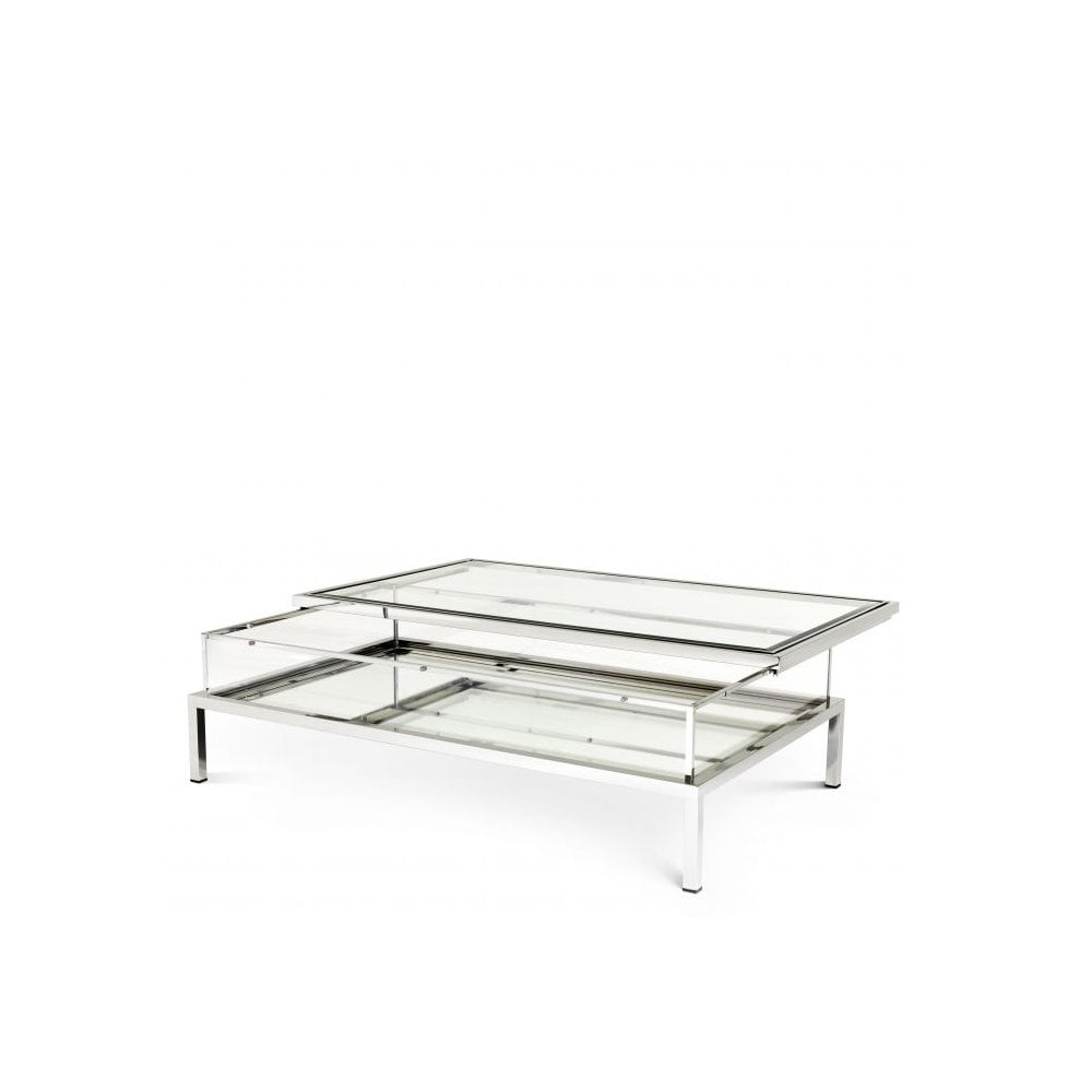 Coffee Table Harvey rectangular, Polished Stainless Steel