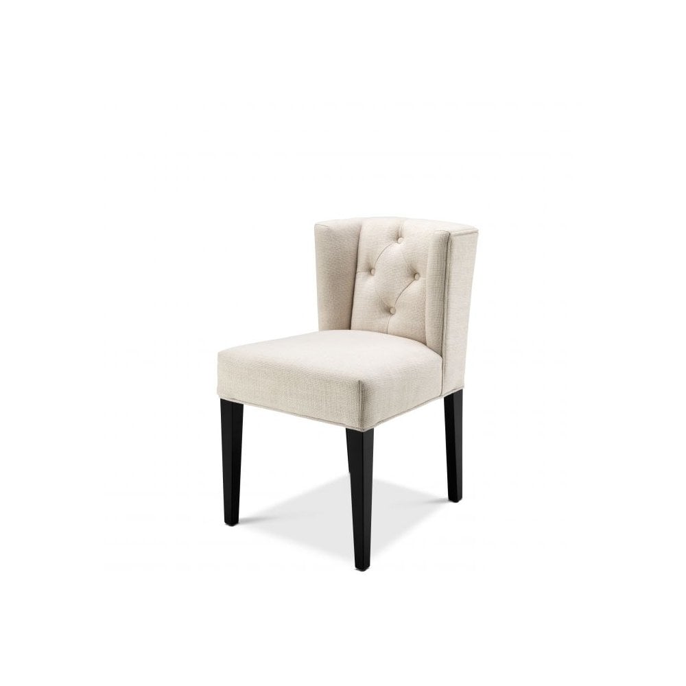 Dining Chair Boca Raton with arm, Panama Natural, Black Legs