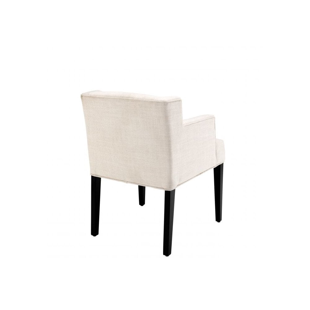 Dining Chair Boca Raton with arm, Panama Natural, Black Legs