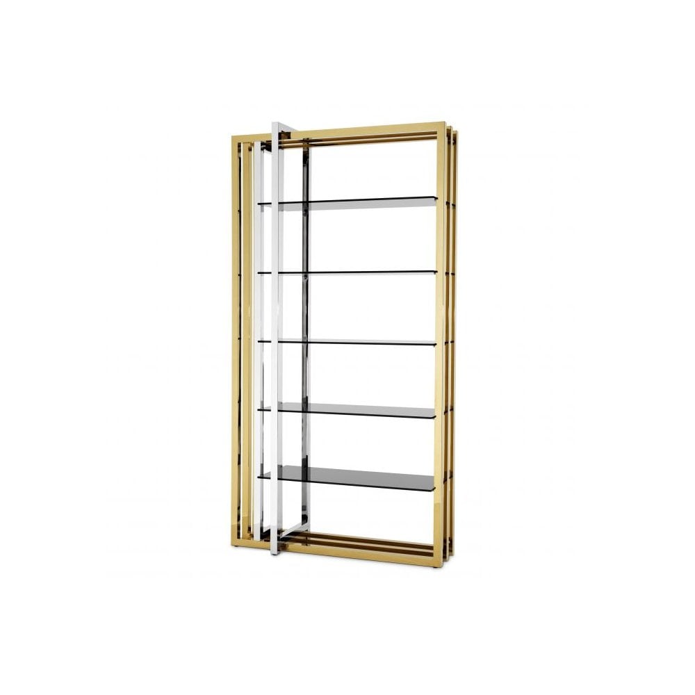 Cabinet Cipriani, Polished Stainless Steel, Gold Finish