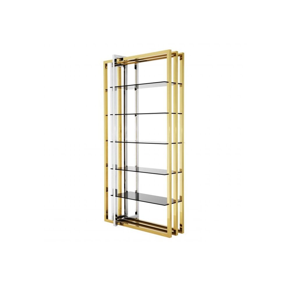 Cabinet Cipriani, Polished Stainless Steel, Gold Finish