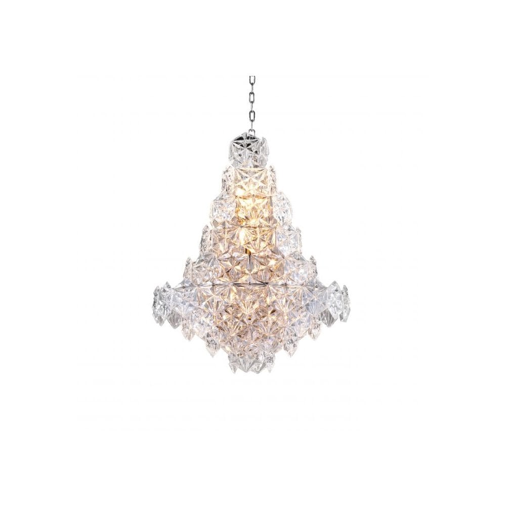 Chandelier Hermitage S, Clear Glass, Nickel Finish