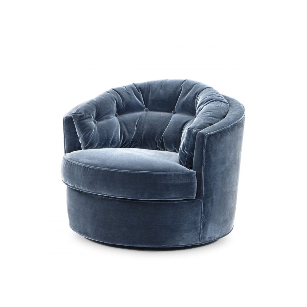 Chair Recla, Cameron Faded Blue, Swivel Base