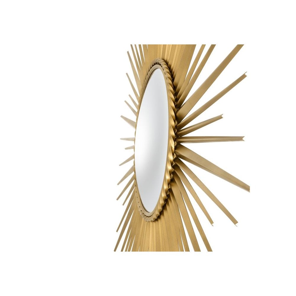 Mirror Helios, Antique Gold Finish, Convex Mirror