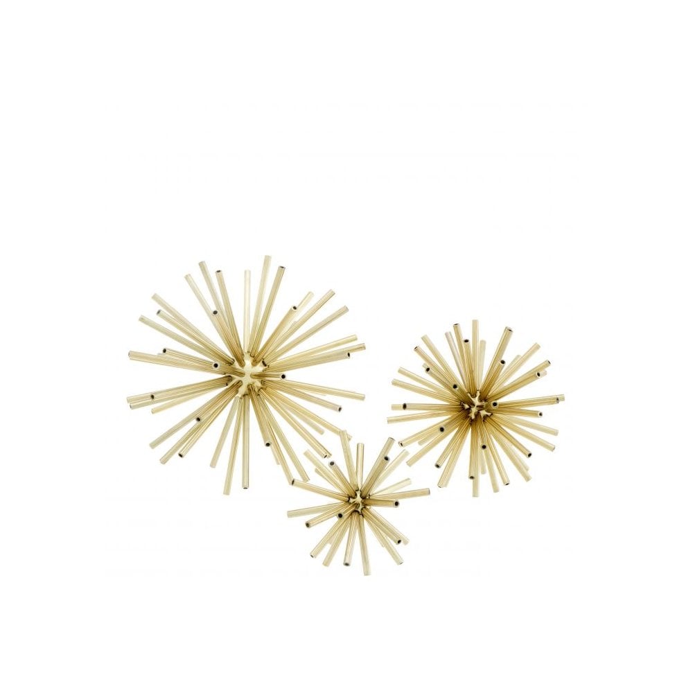 Object Meteor set of 3, Polished Brass