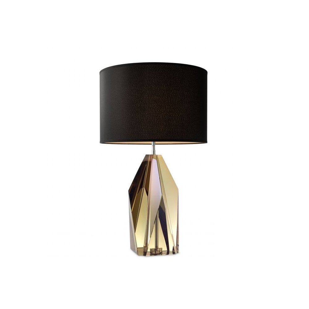 Table Lamp Setai, Amber Crystal Glass