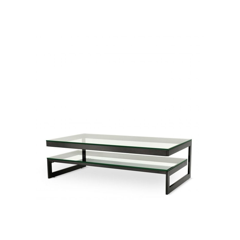 Coffee Table Gamma, Bronze Finish, Clear Glass