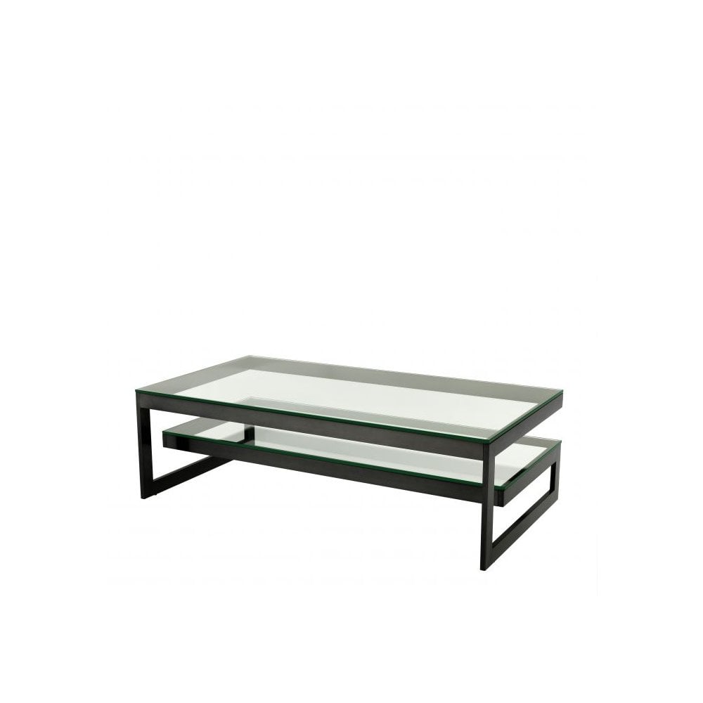 Coffee Table Gamma, Bronze Finish, Clear Glass