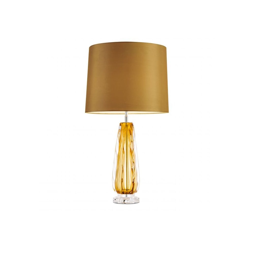 Table Lamp Flato, Solid Glass, Yellow Colour