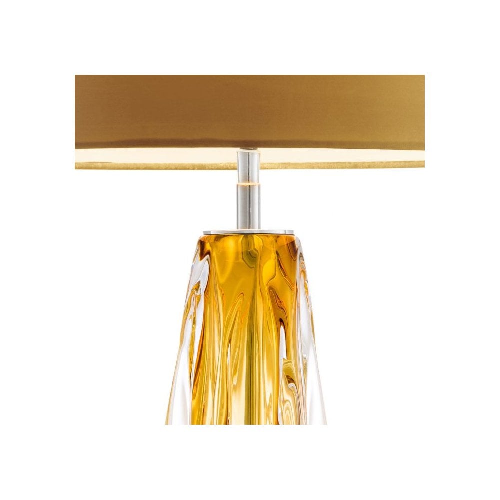 Table Lamp Flato, Solid Glass, Yellow Colour