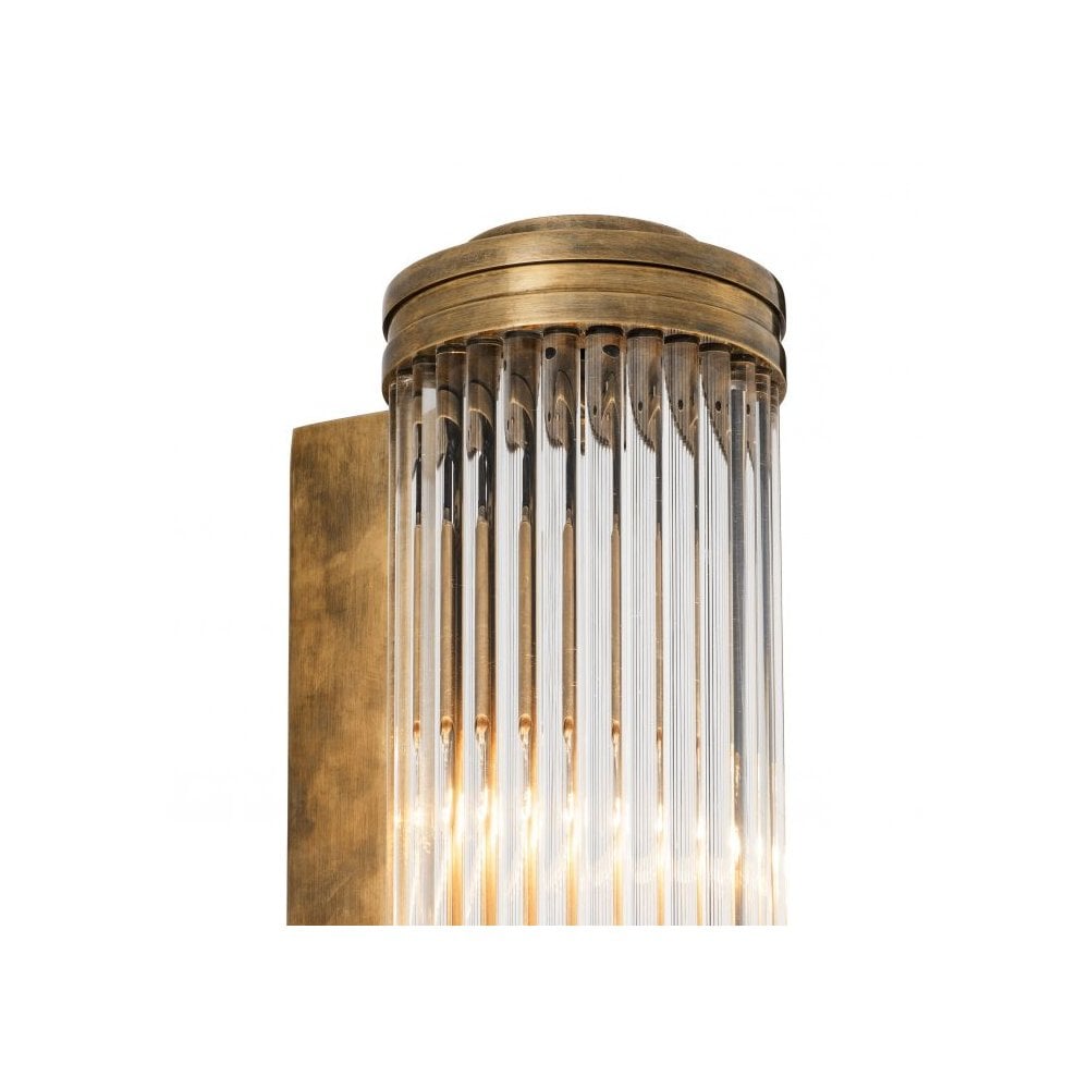 Wall Lamp Gascogne L, Vintage Brass Finish, Clear Glass