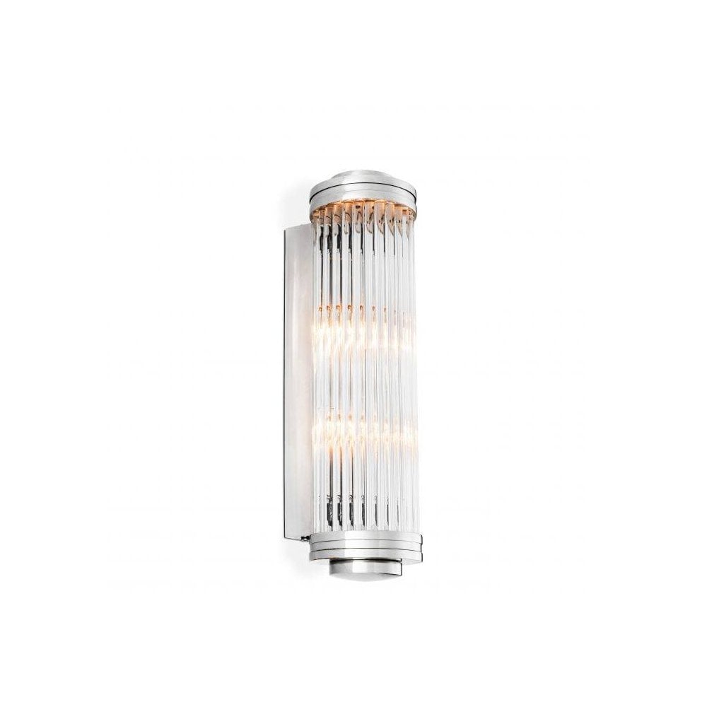 Wall Lamp Gascogne L, Nickel Finish, Clear Glass